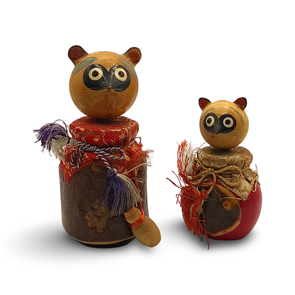 Figurines couple de tanuki