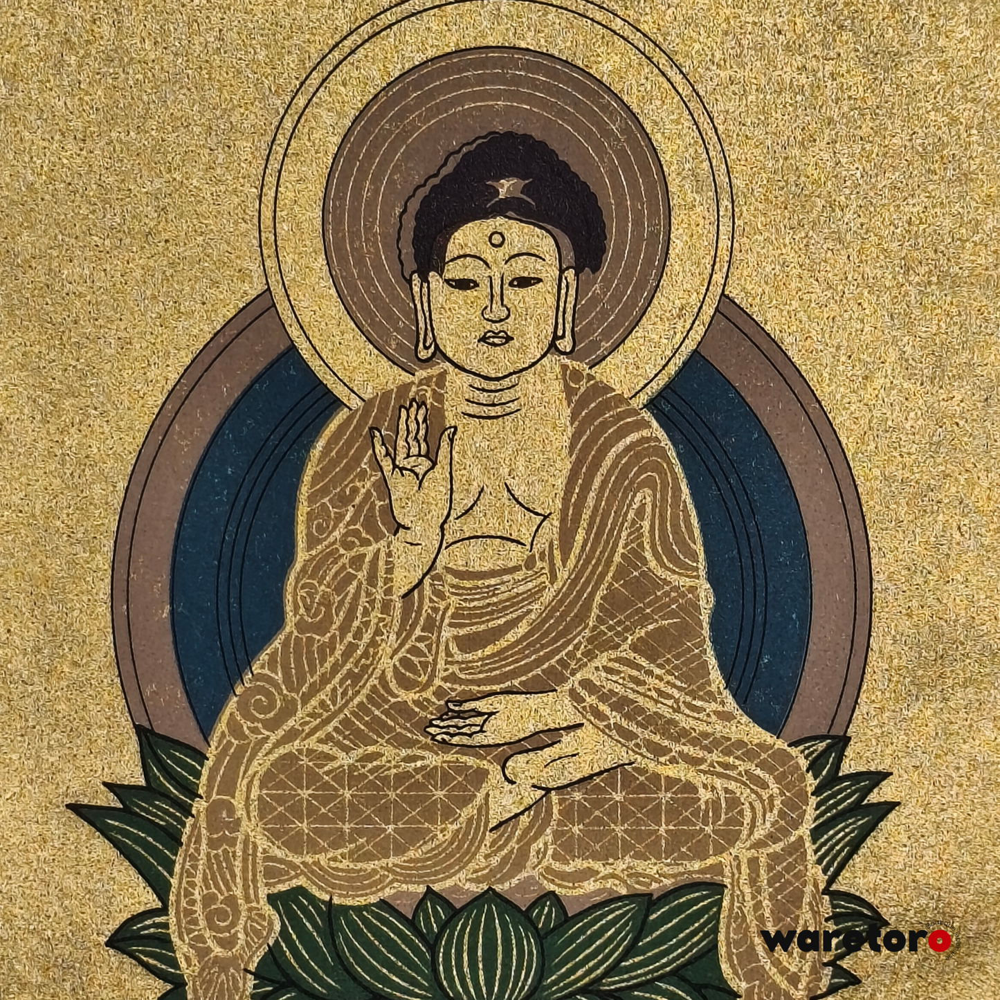 Kakejiku de butsudan Shakyamuni assis (Tendai)