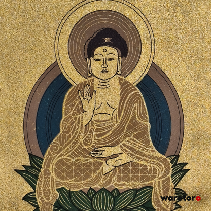 Kakejiku de butsudan Shakyamuni assis (Tendai)