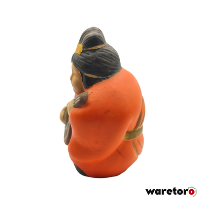 Figurine Benzaiten en argile peinte